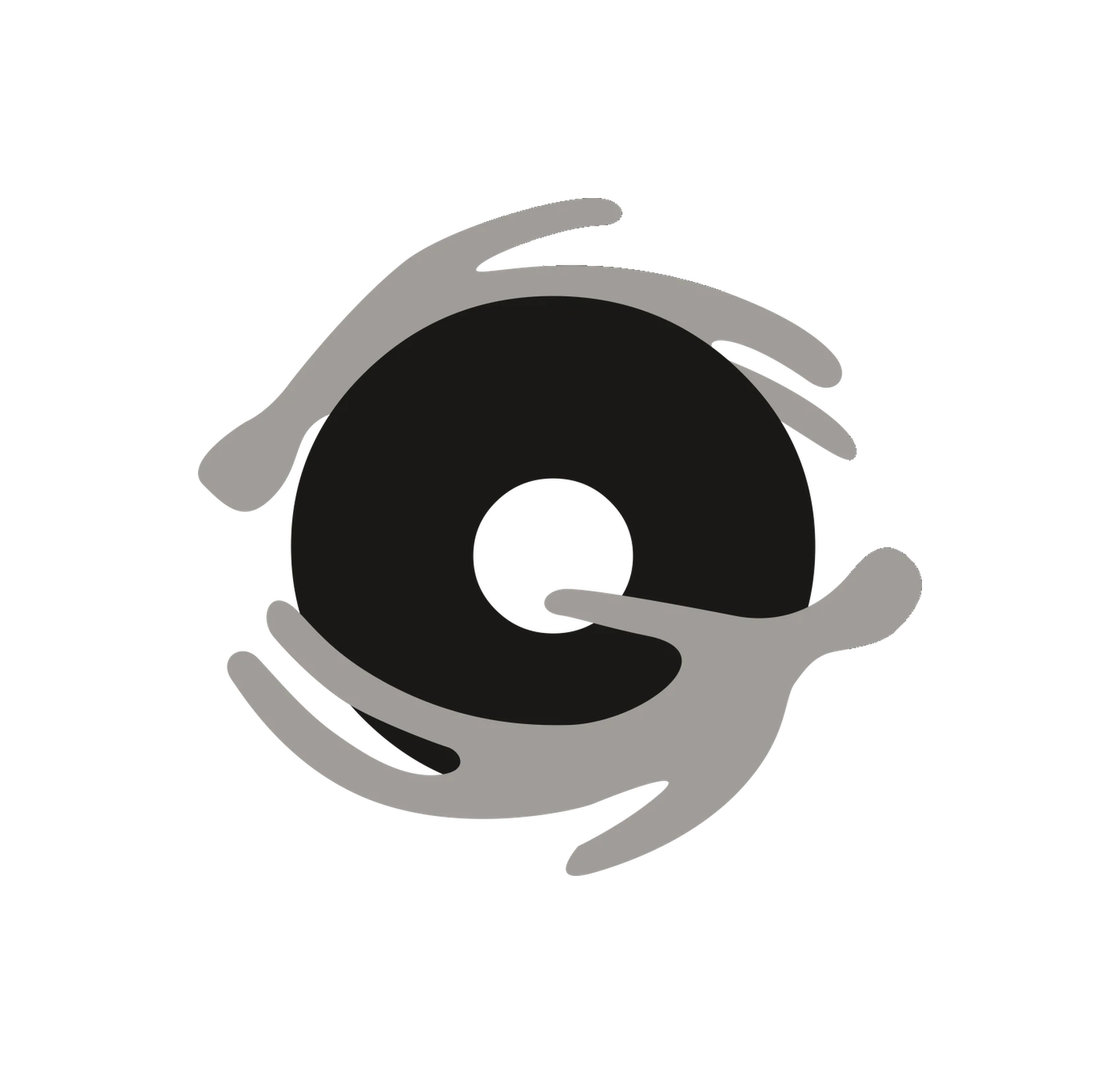 The People in Orbit logo: a black O held by two grey hands orbiting around it.